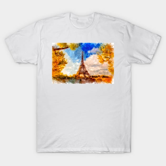 Autumn in Paris / I Love France / Watercolor Great Souvenir T-Shirt by Naumovski